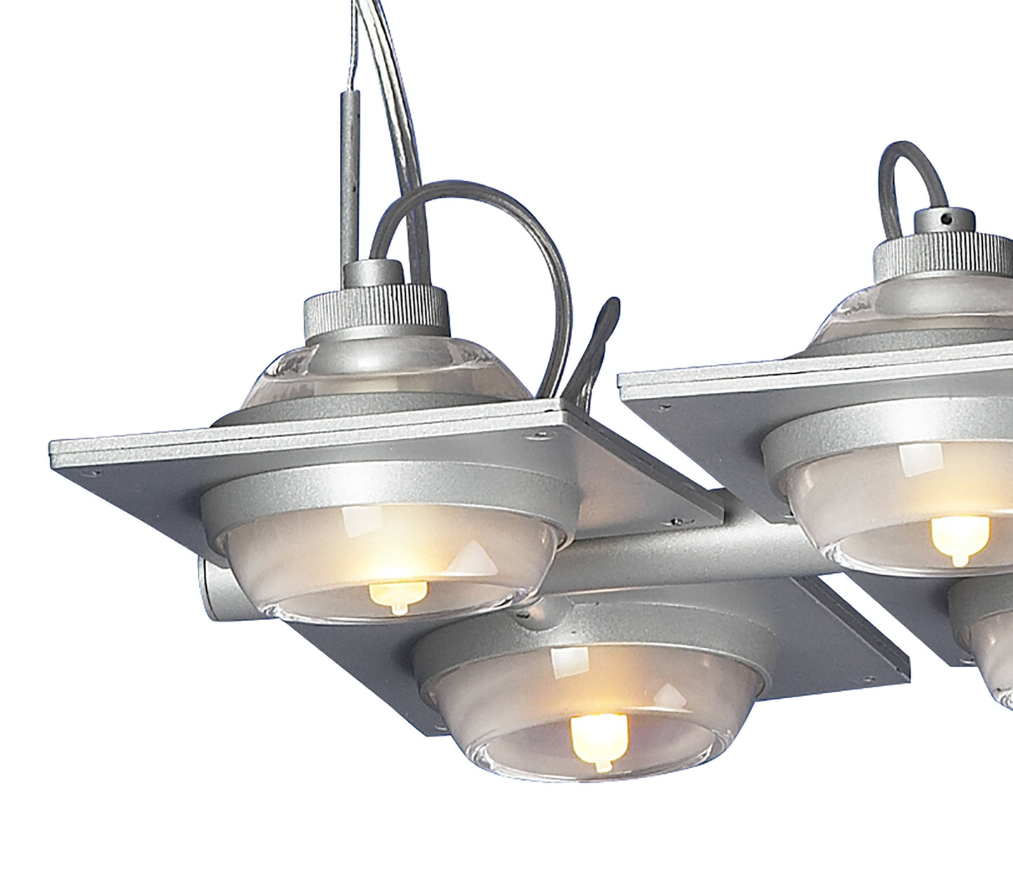 (0040 002) Ull Rectangular Pendant 6 Light G9 Silver Grey by Mantra