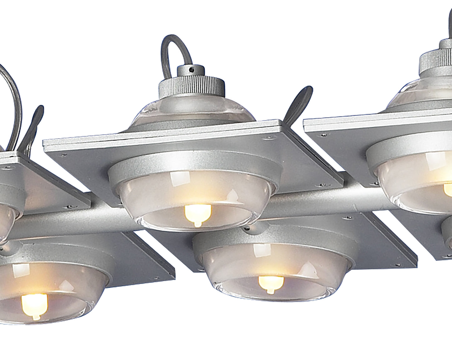 (0040 002) Ull Rectangular Pendant 6 Light G9 Silver Grey by Mantra