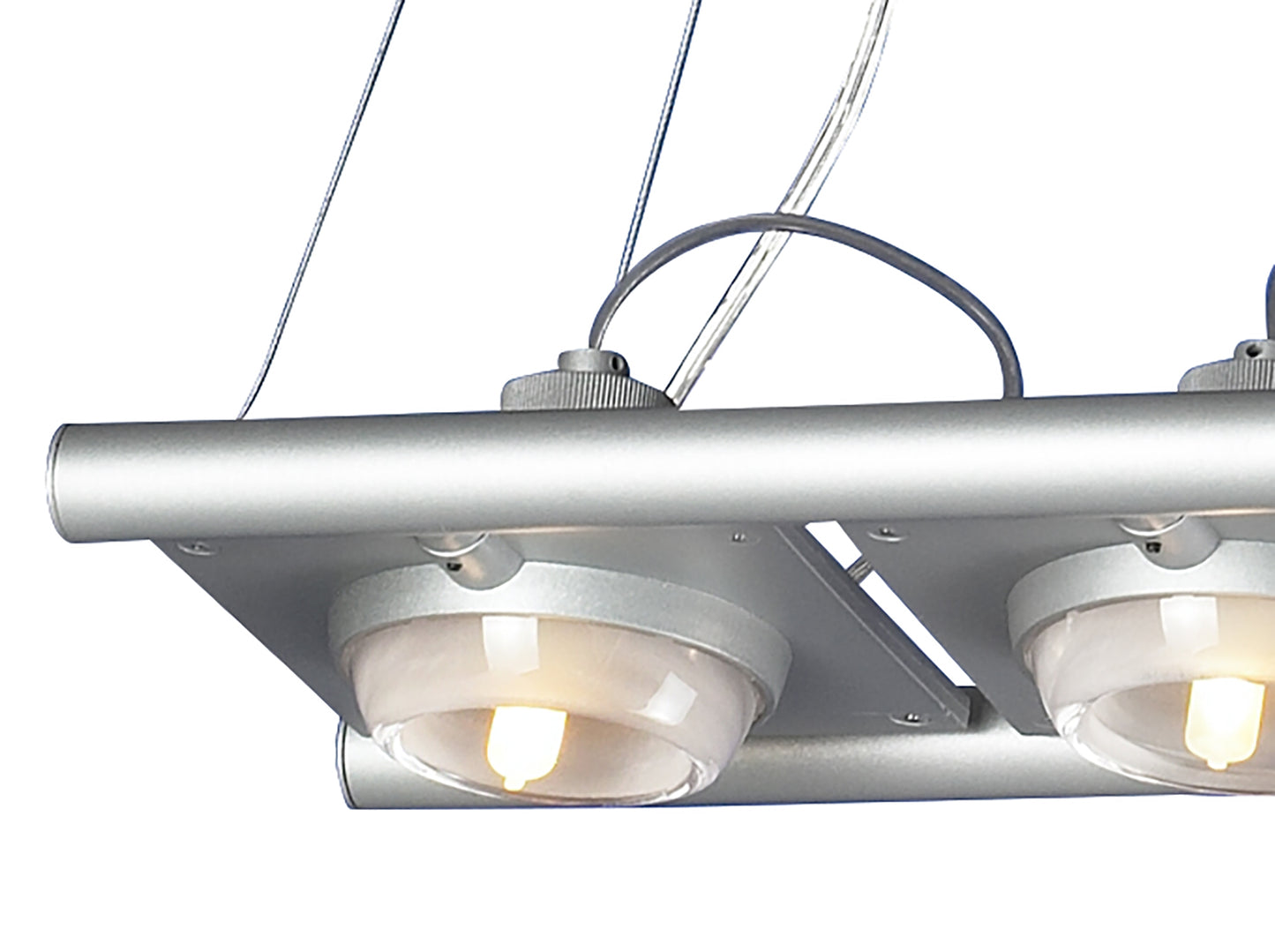 (0040 003) Ull Rectangular Pendant 4 Light G9 Silver Grey by Mantra