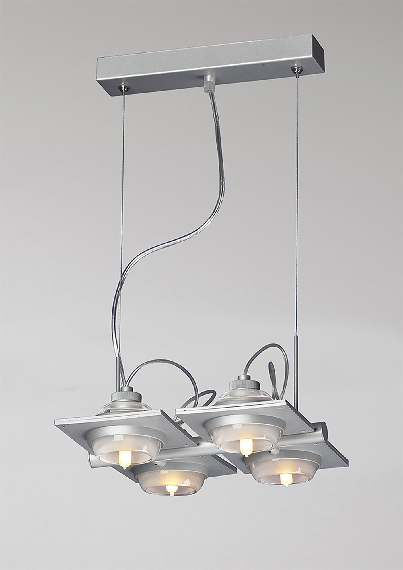 (0040 004) Ull Pendant 4 Light G9 Silver Grey by Mantra