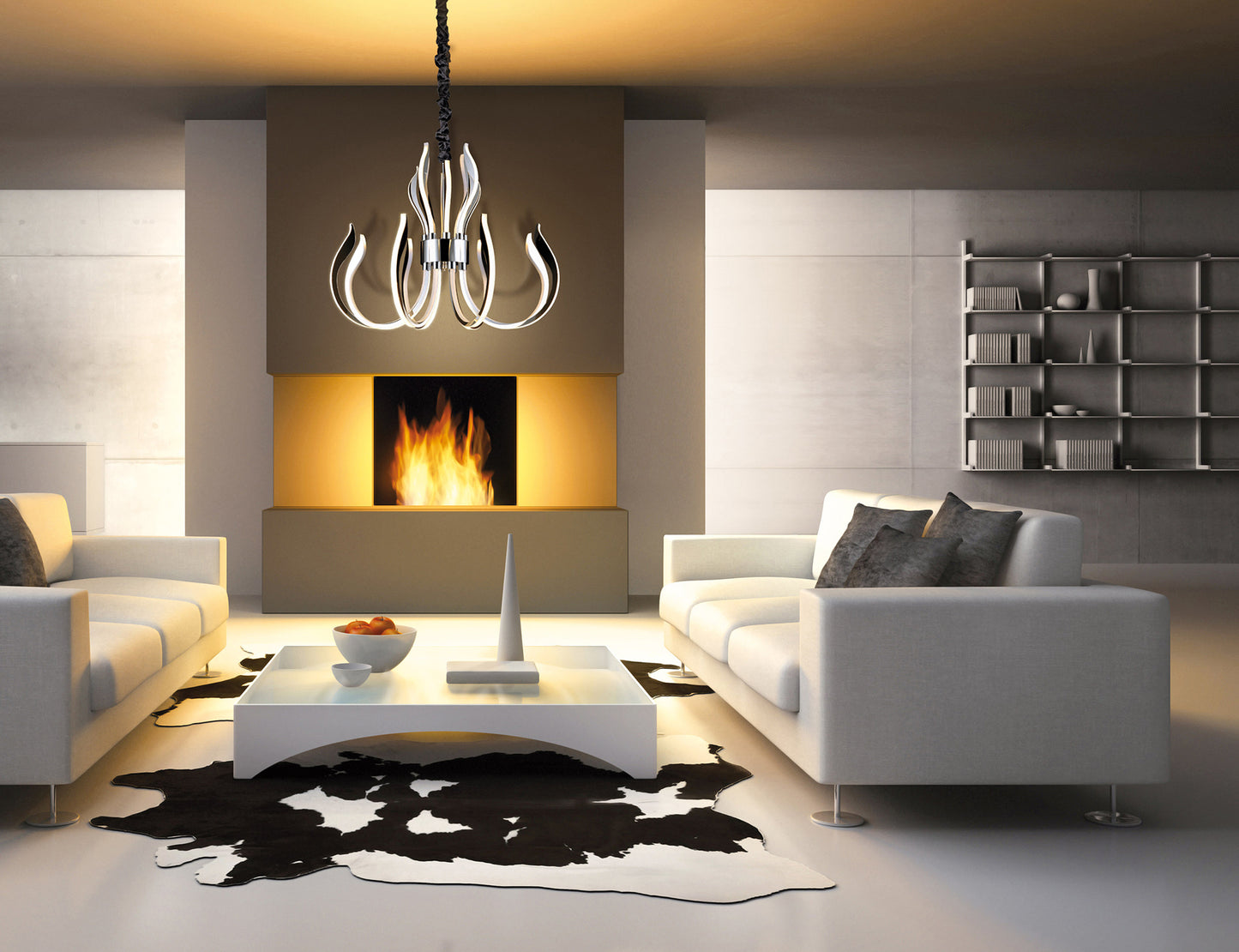 Versailles Wall LED Light 30W Dimmable, 1500lm, 3000K Polished Chrome/White Acrylic, 3yrs Warranty by Mantra