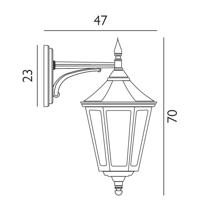 Valencia Grande 1 Light Down Lantern - Black