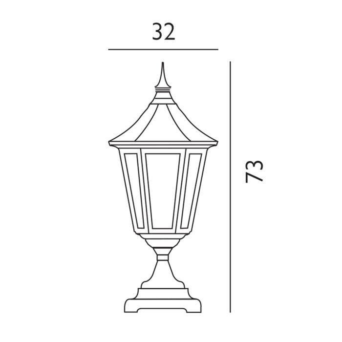 Valencia Grande 1 Light Pedestal - Black