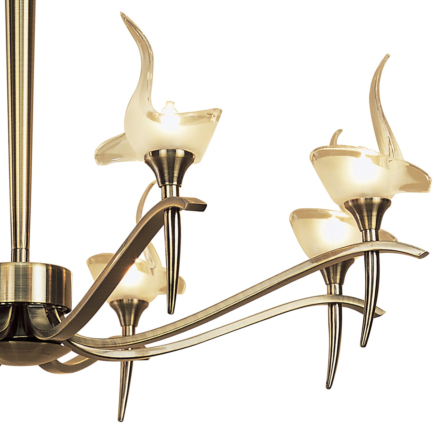 Viena Telescopic Pendant Round 8 Light G9, Antique Brass by Mantra