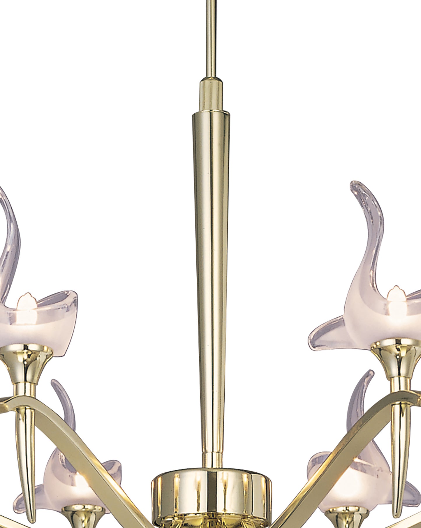 Viena Telescopic Pendant Round 8 Light G9, Polished Brass by Mantra