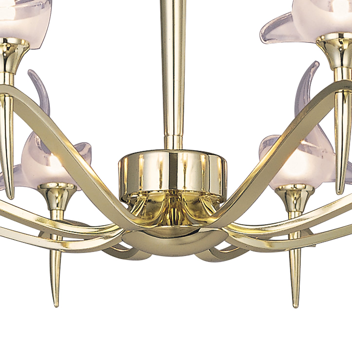 Viena Telescopic Pendant Round 8 Light G9, Polished Brass by Mantra