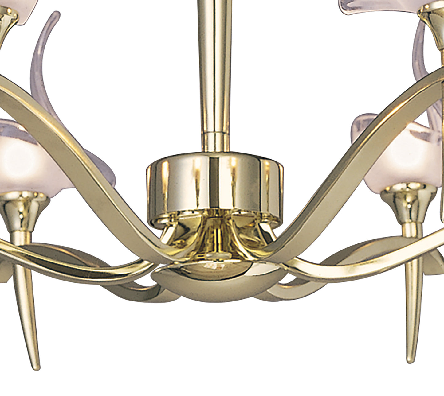 Viena Telescopic Pendant Round 6 Light G9, Polished Brass by Mantra