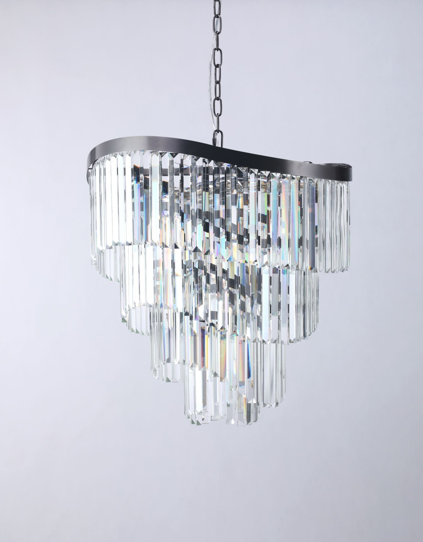 Waverly 12 Light Crystal Pendant Satin Chrome
