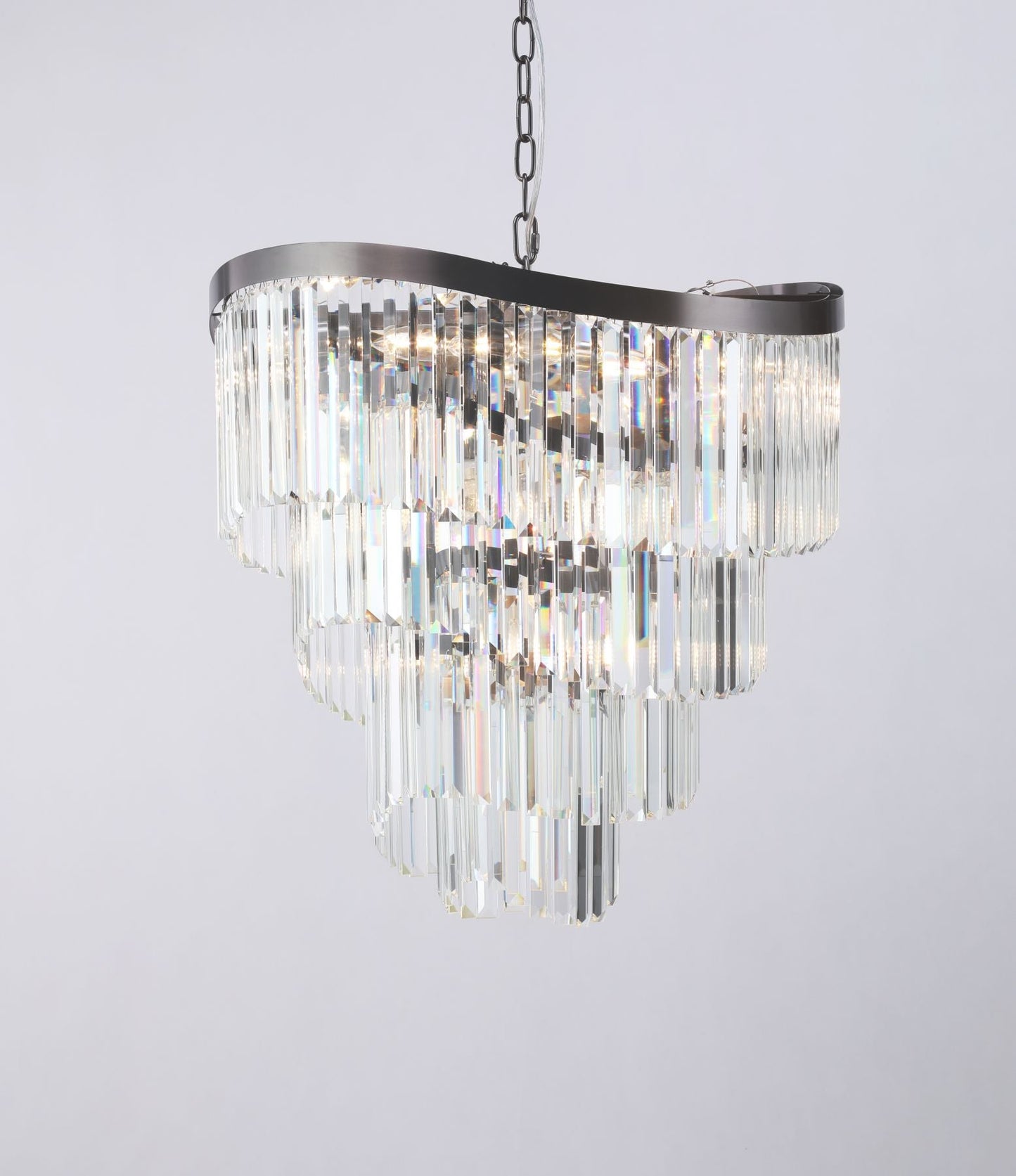 Waverly 12 Light Crystal Pendant Satin Chrome
