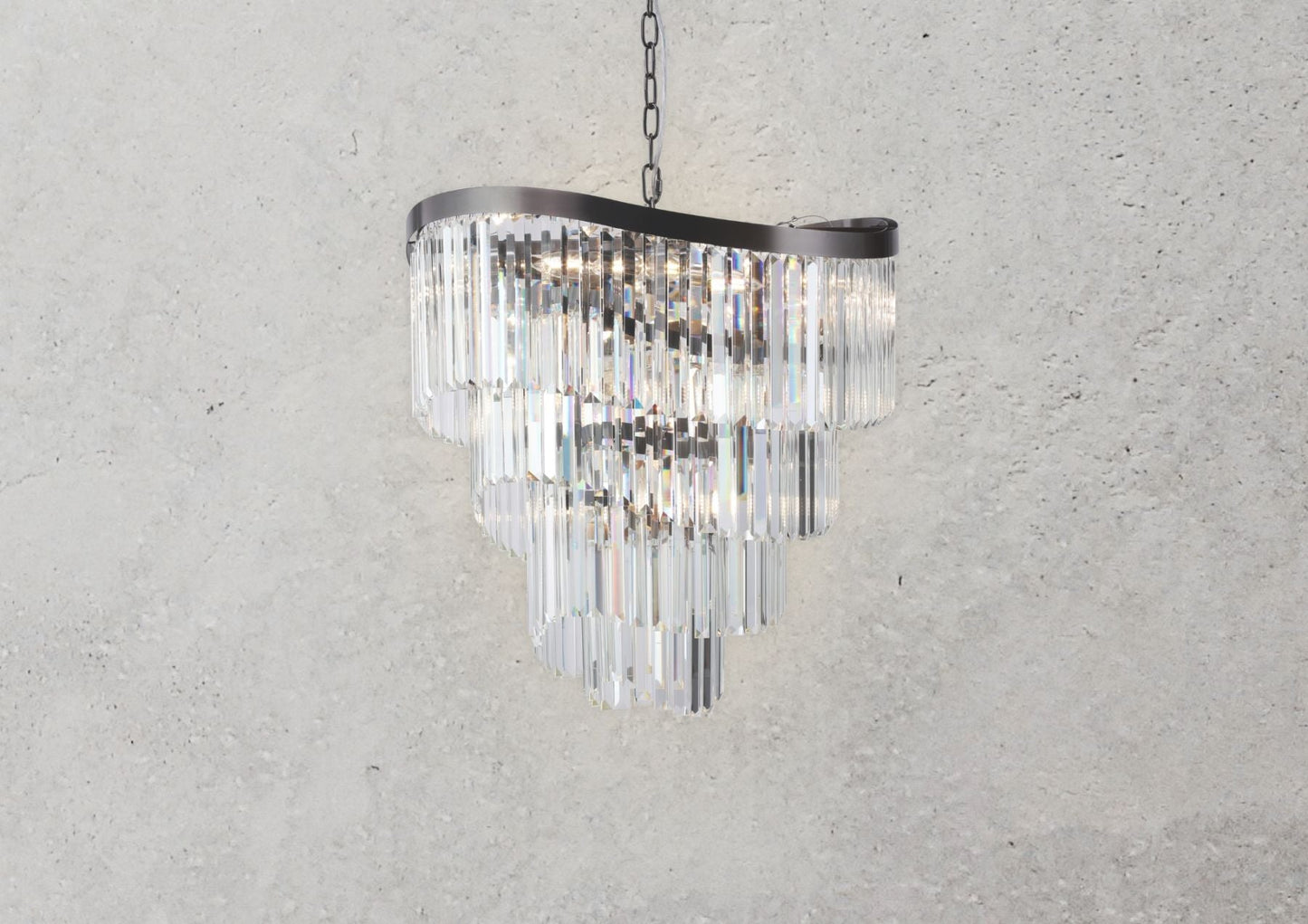 Waverly 12 Light Crystal Pendant Satin Chrome