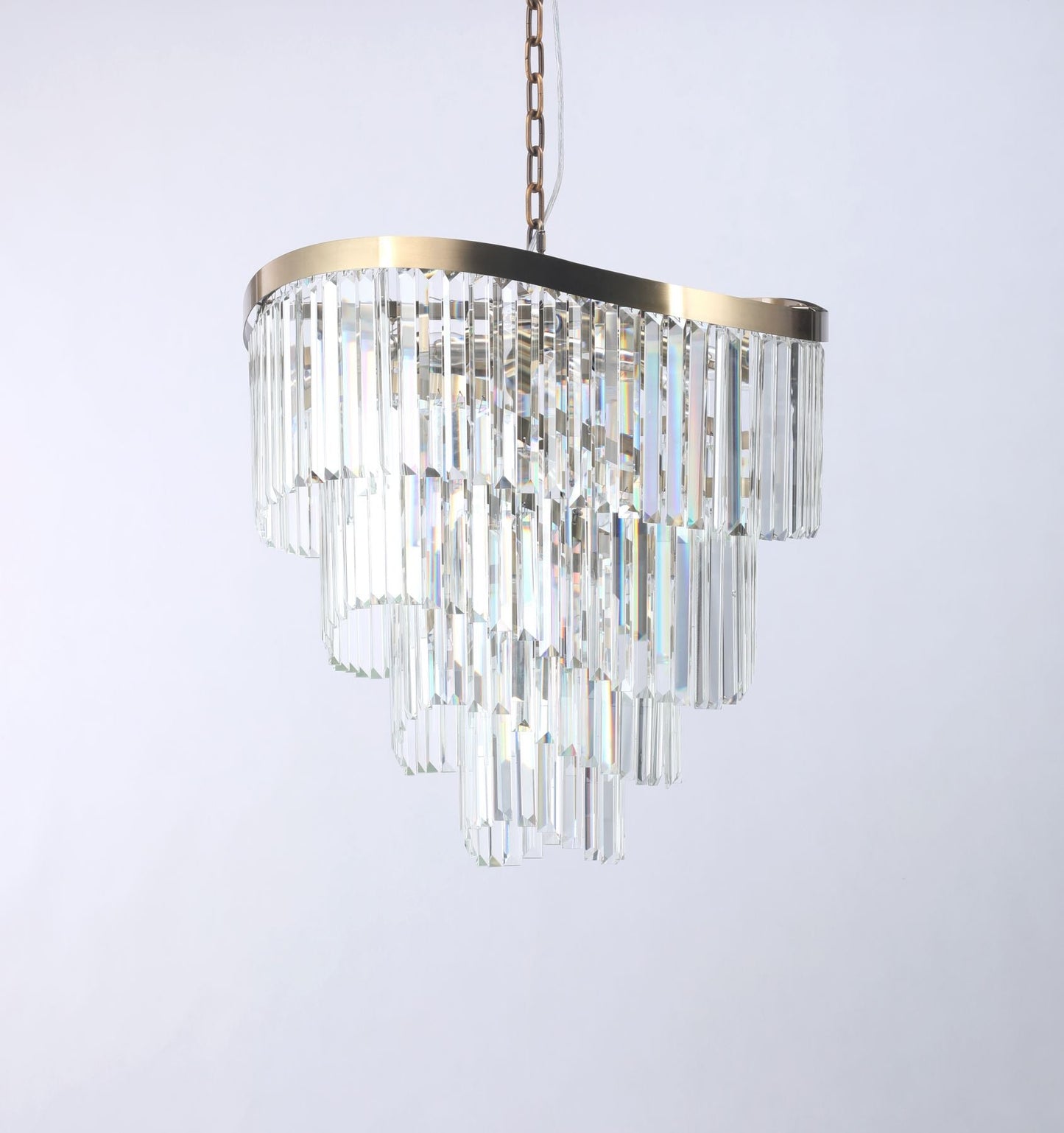 Waverly 12 Light Crystal Pendant Satin Brass