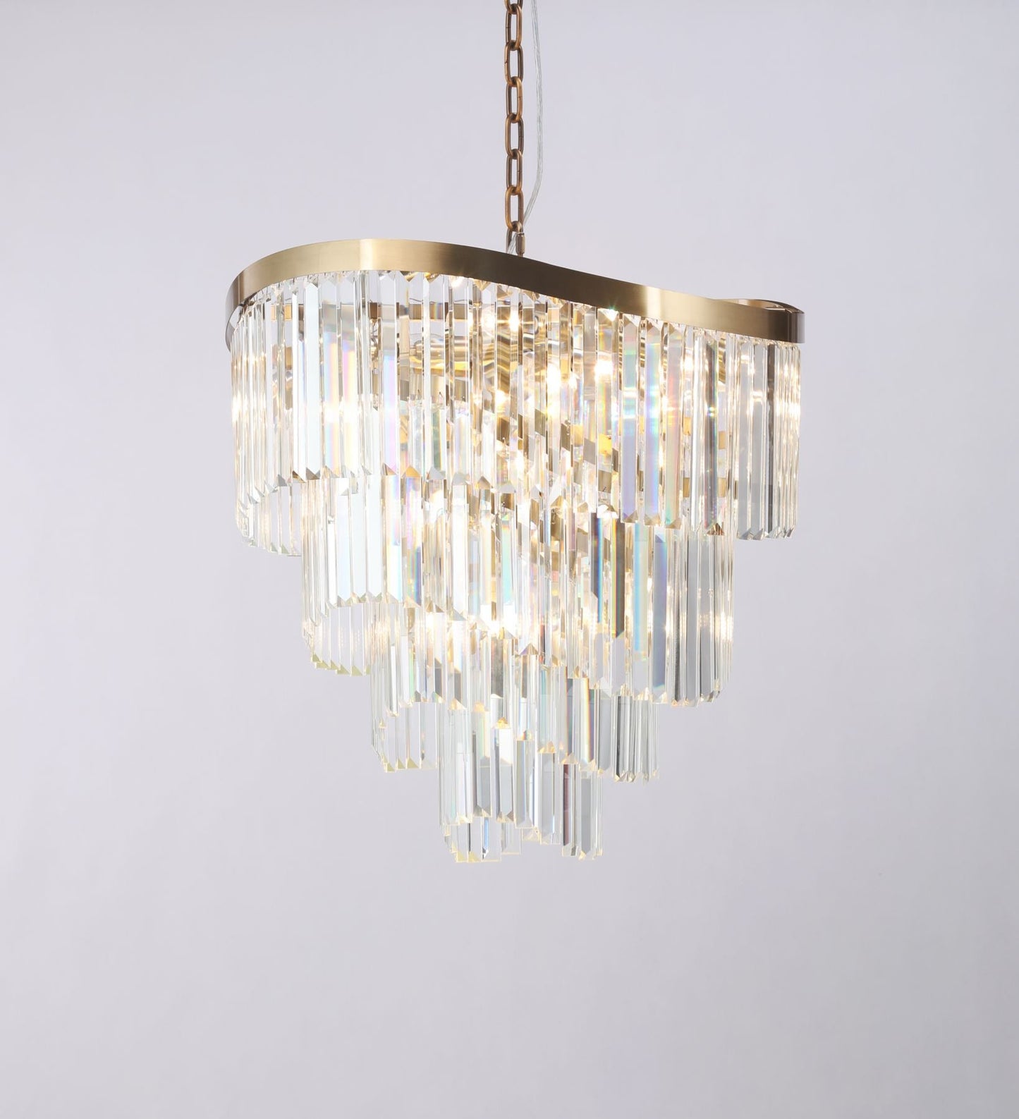 Waverly 12 Light Crystal Pendant Satin Brass