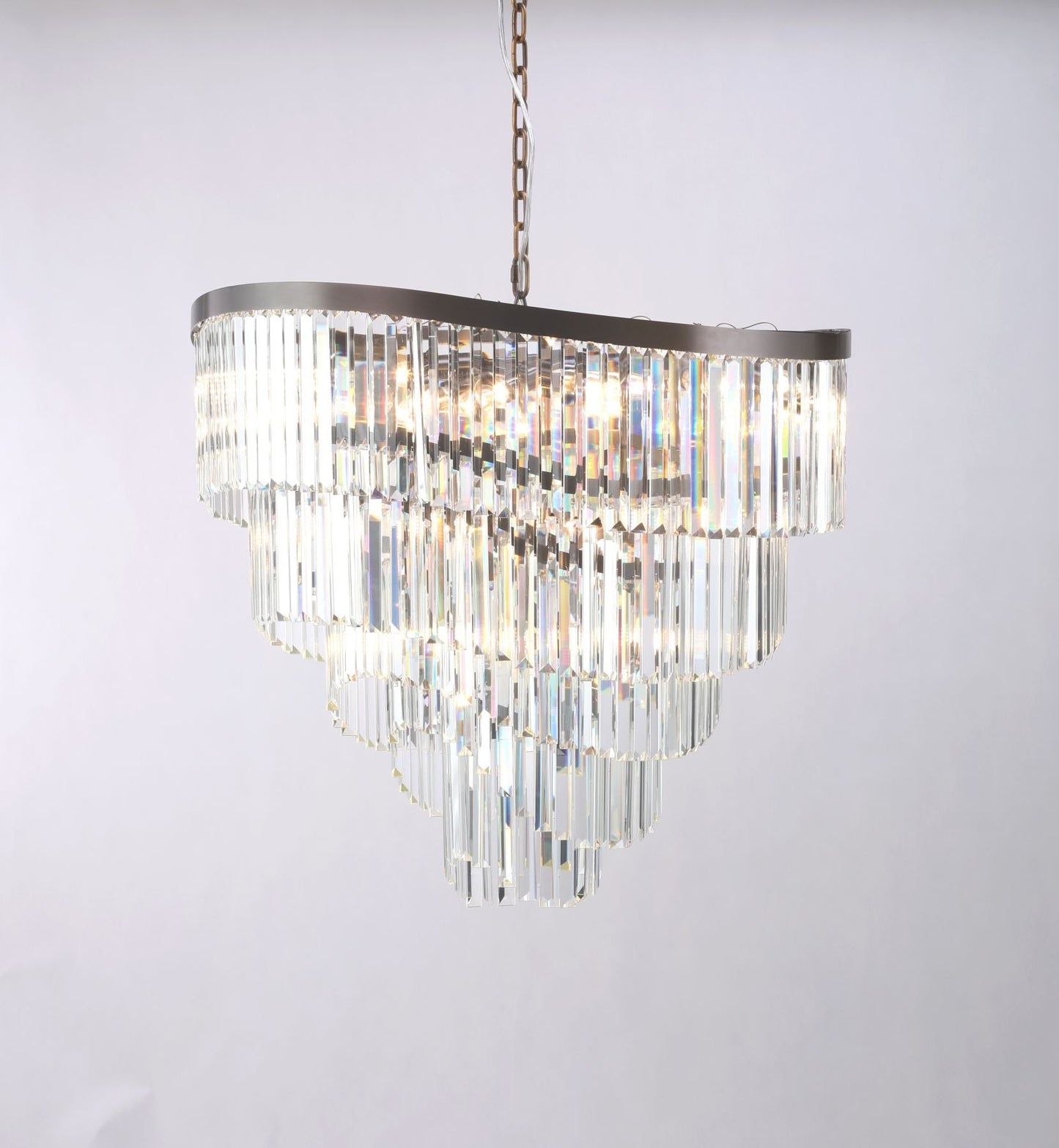 Waverly 16 Light Crystal Pendant Satin Chrome