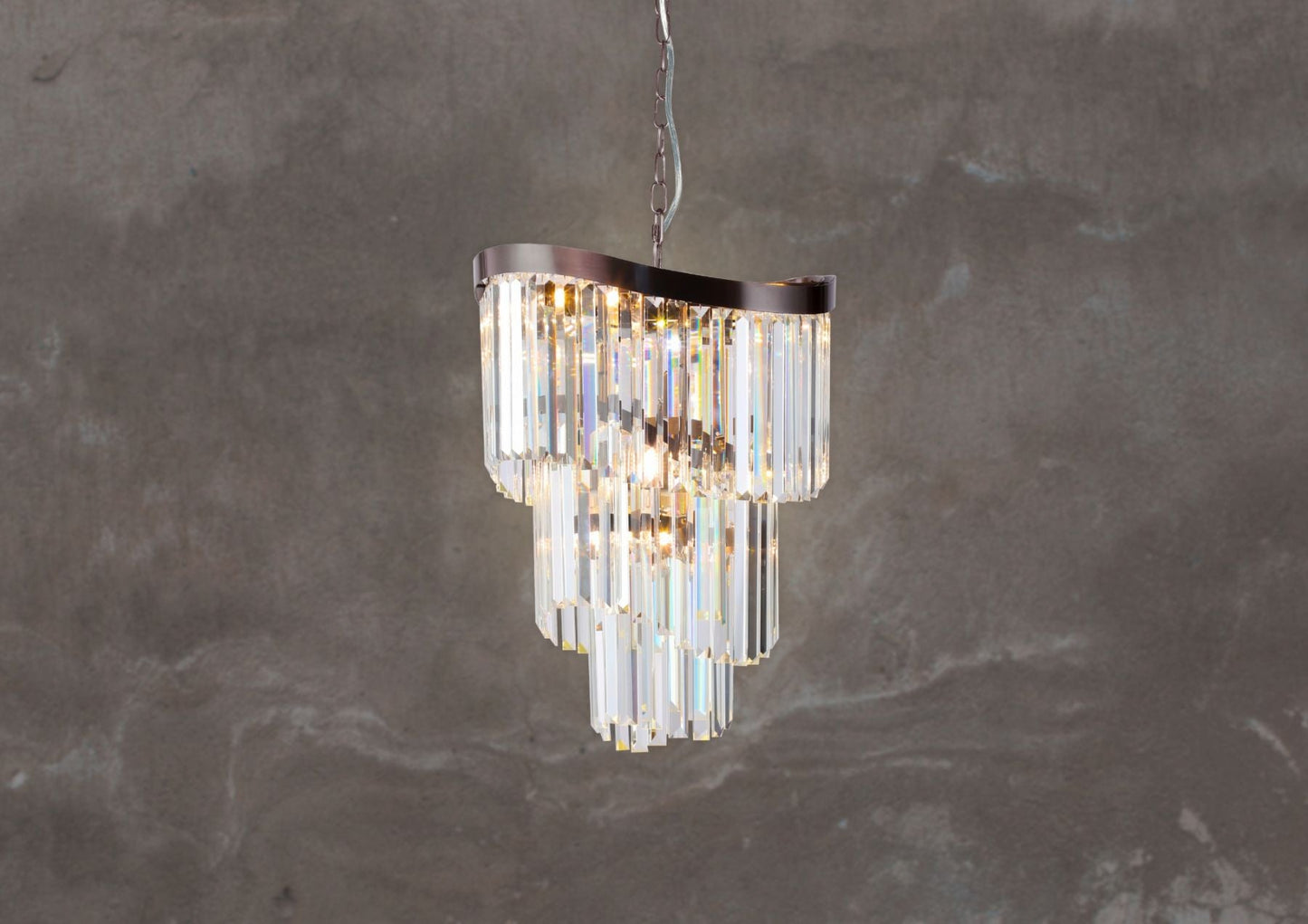 Waverly 6 Light Crystal Pendant Satin Chrome
