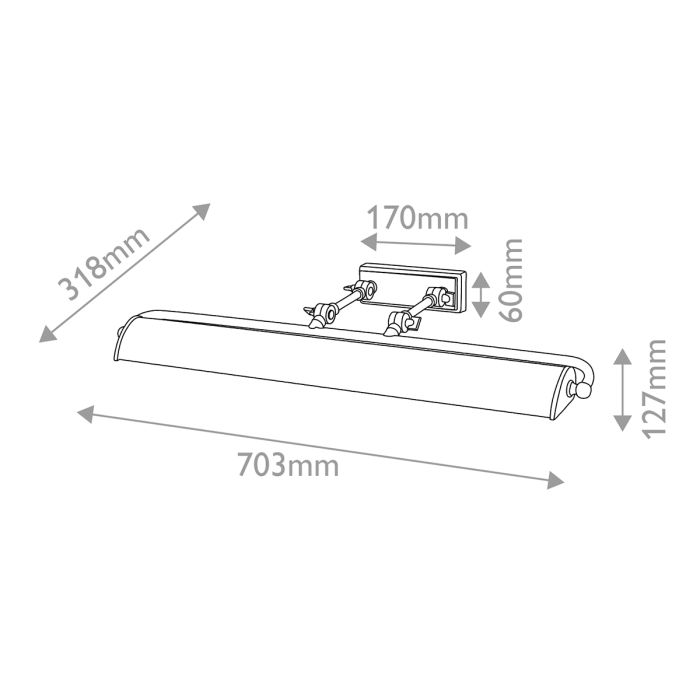 Winchfield 4lt Large Picture Light - Polished Nickel & White Marble Effect