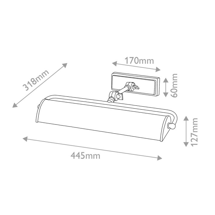 Winchfield 2lt Medium Picture Light - Polished Nickel & White Marble Effect