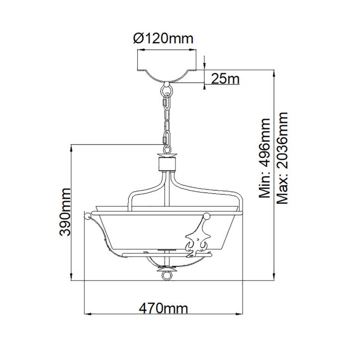 Windsor 3 Light Semi-Flush - Graphite