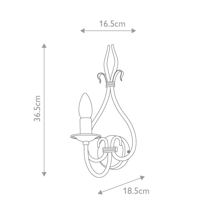 Windermere 1 Light Wall Light - Rust / Gold