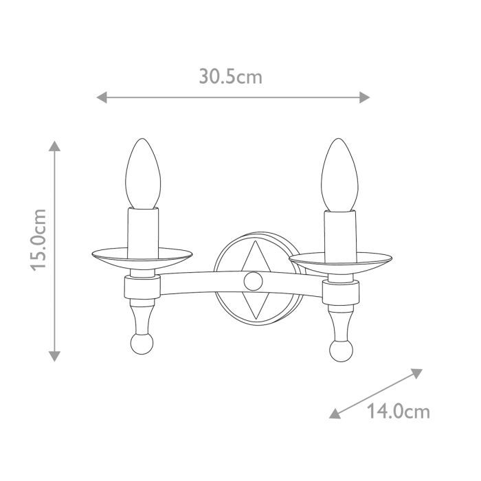Warwick 2 Light Wall Light - Graphite Black