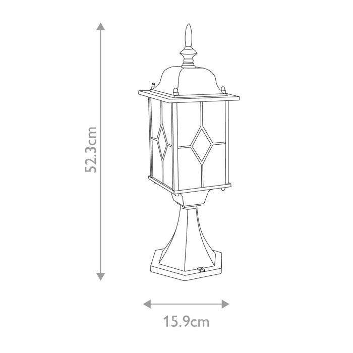 Wexford 1 Light Pedestal Lantern - Black / Silver