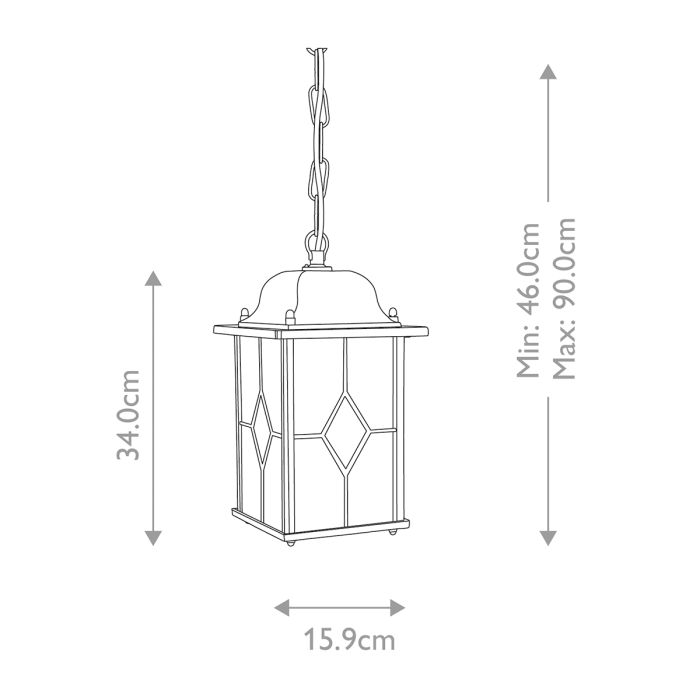 Wexford 1 Light Chain Lantern - Black / Silver