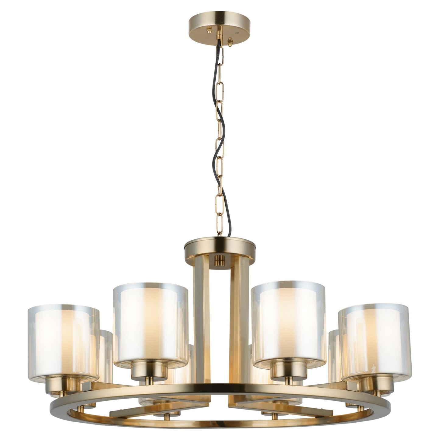 Yara 8 Light Antique Brass Pendant