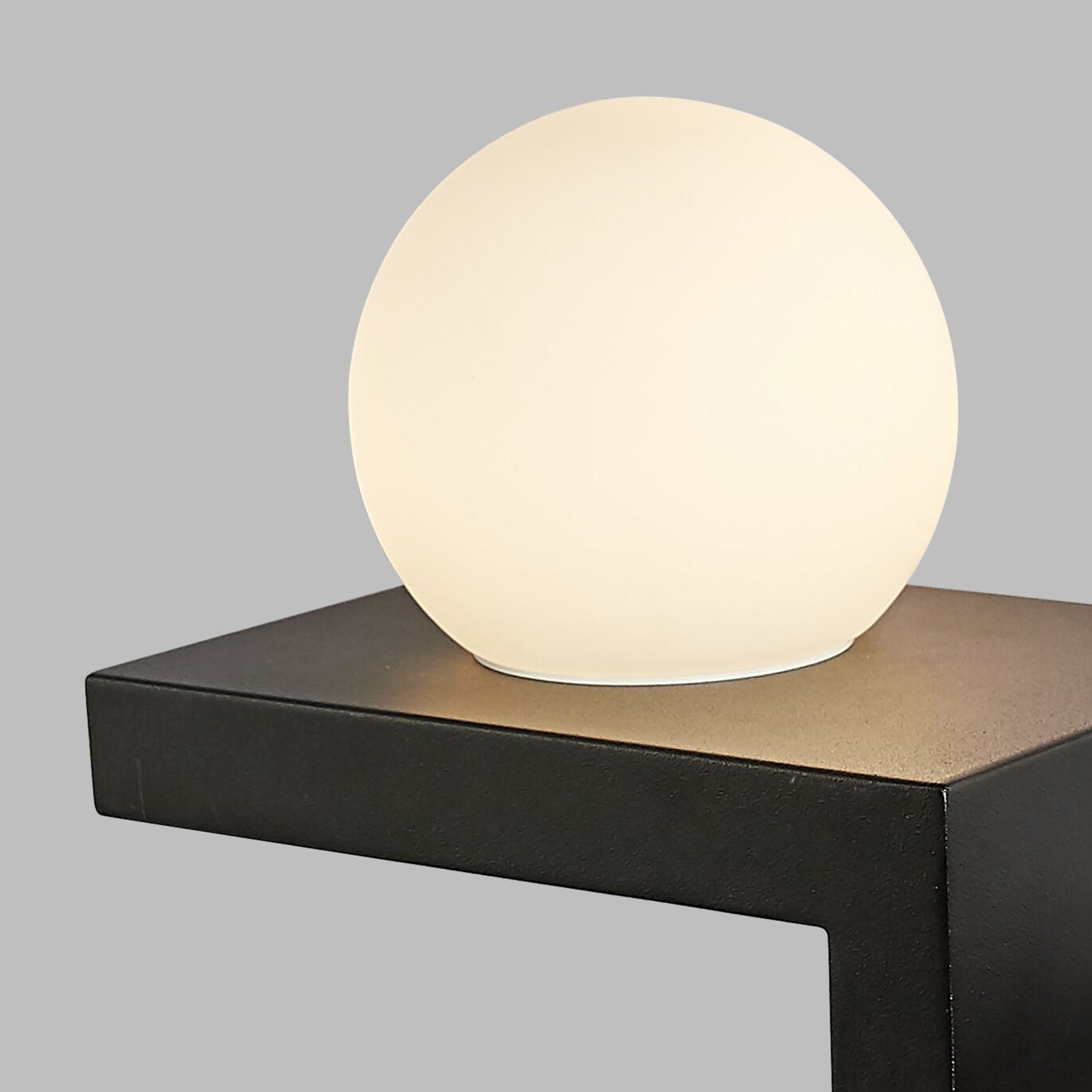 Zanzibar Wall Lamp Switched Globe With Mobile Phone Induction Charger, 6W LED, 3000K, 470lm, Sand Black, 3yrs Warranty by Mantra