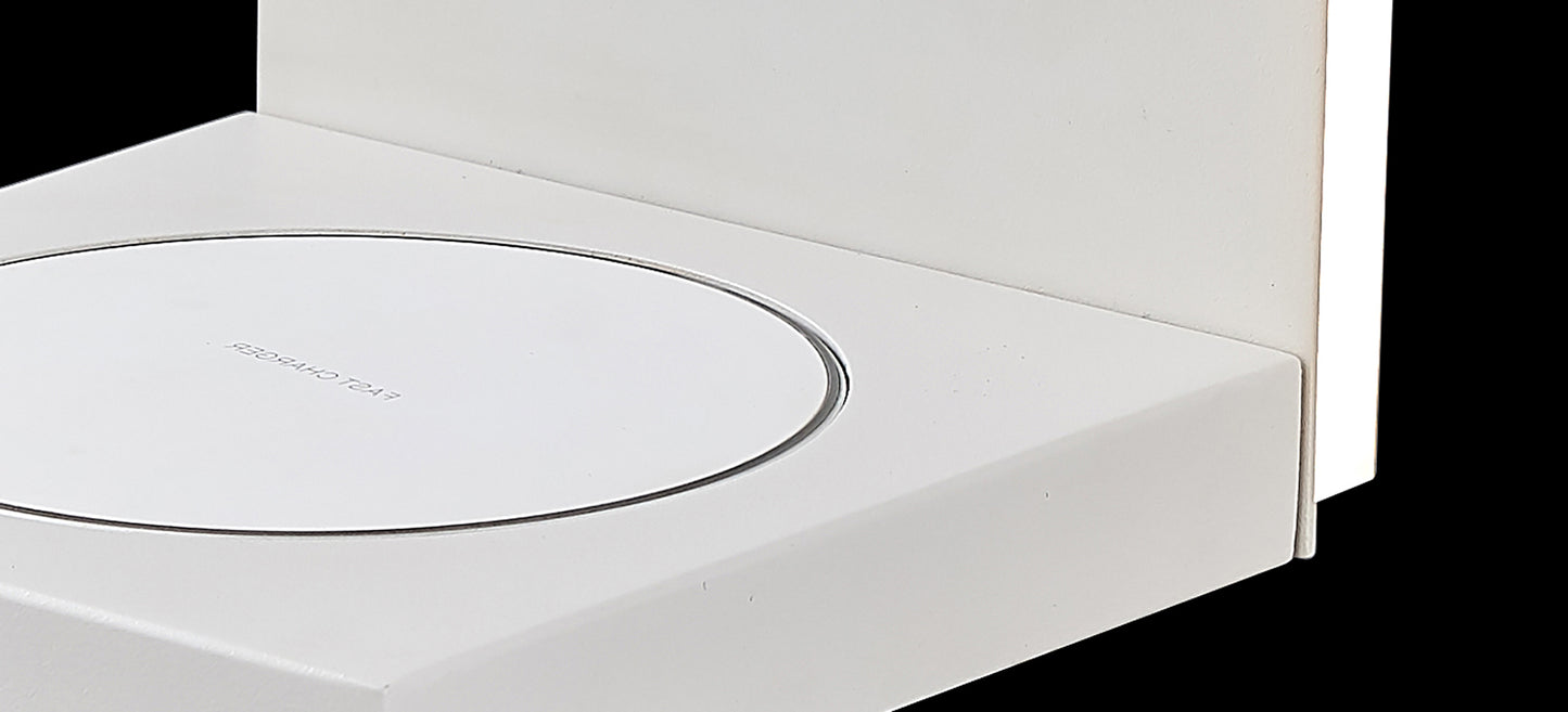 Zanzibar Backlight Wall Lamp Switched With Mobile Phone Induction Charger, 3W LED, 3000K, 210lm, Sand White, 3yrs Warranty by Mantra