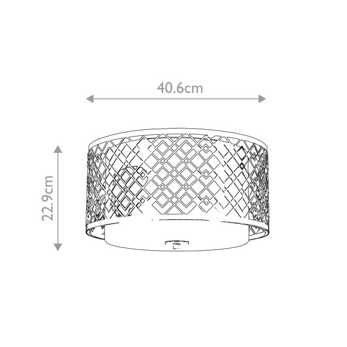 Ziggy 2lt Medium Flush - Lacquered Gold