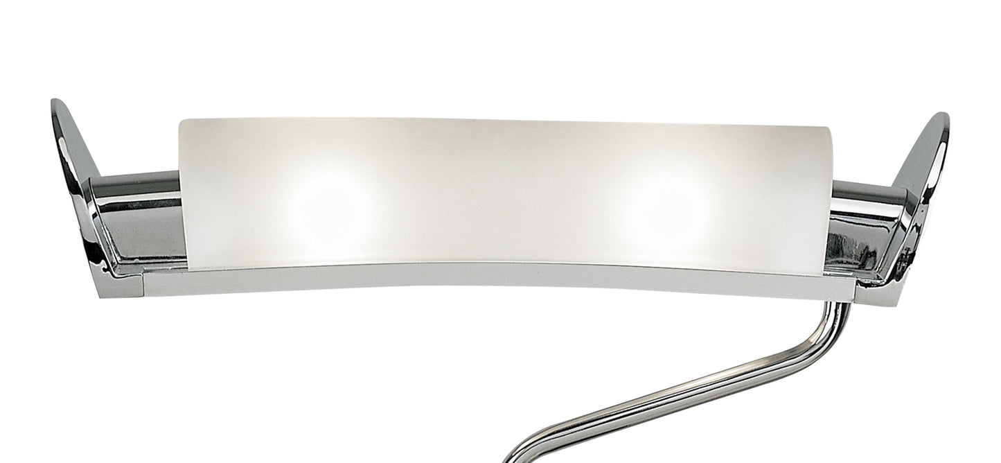 Zira Floor Lamp 2 Light G9, Polished Chrome/Frosted White Glass/Wenge, NOT LED/CFL Compatible by Mantra