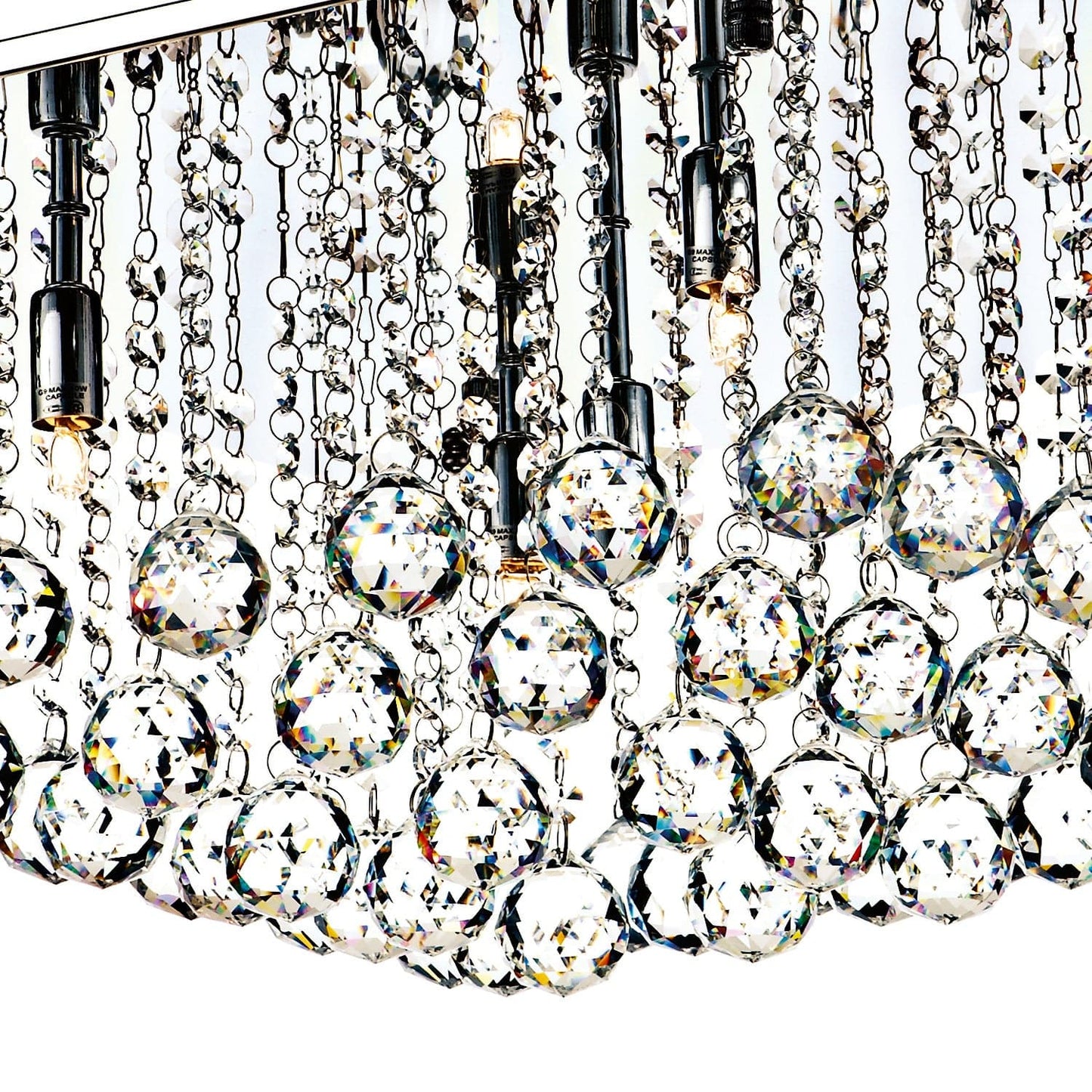 dar lighting Abacus 5 Light Flush Polished Chrome Crystal ABA5050
