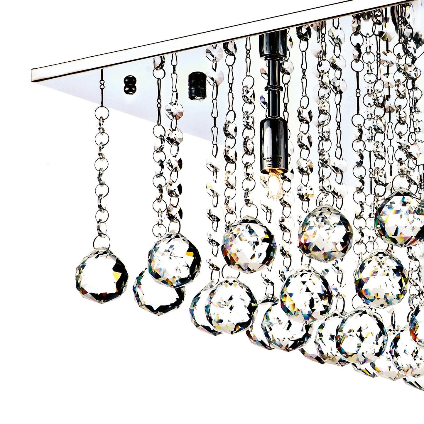 dar lighting Abacus 5 Light Flush Polished Chrome Crystal ABA5050