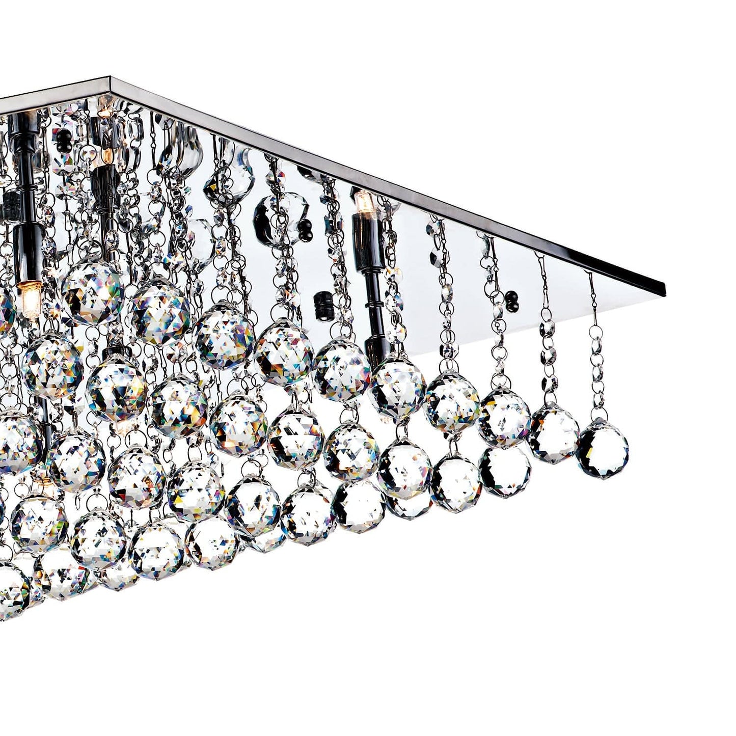 dar lighting Abacus 8 Light Flush Polished Chrome Crystal ABA4750