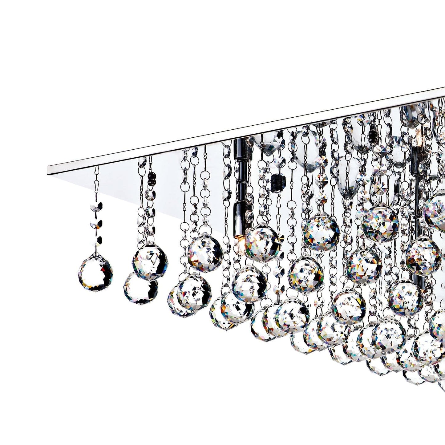 dar lighting Abacus 8 Light Flush Polished Chrome Crystal ABA4750