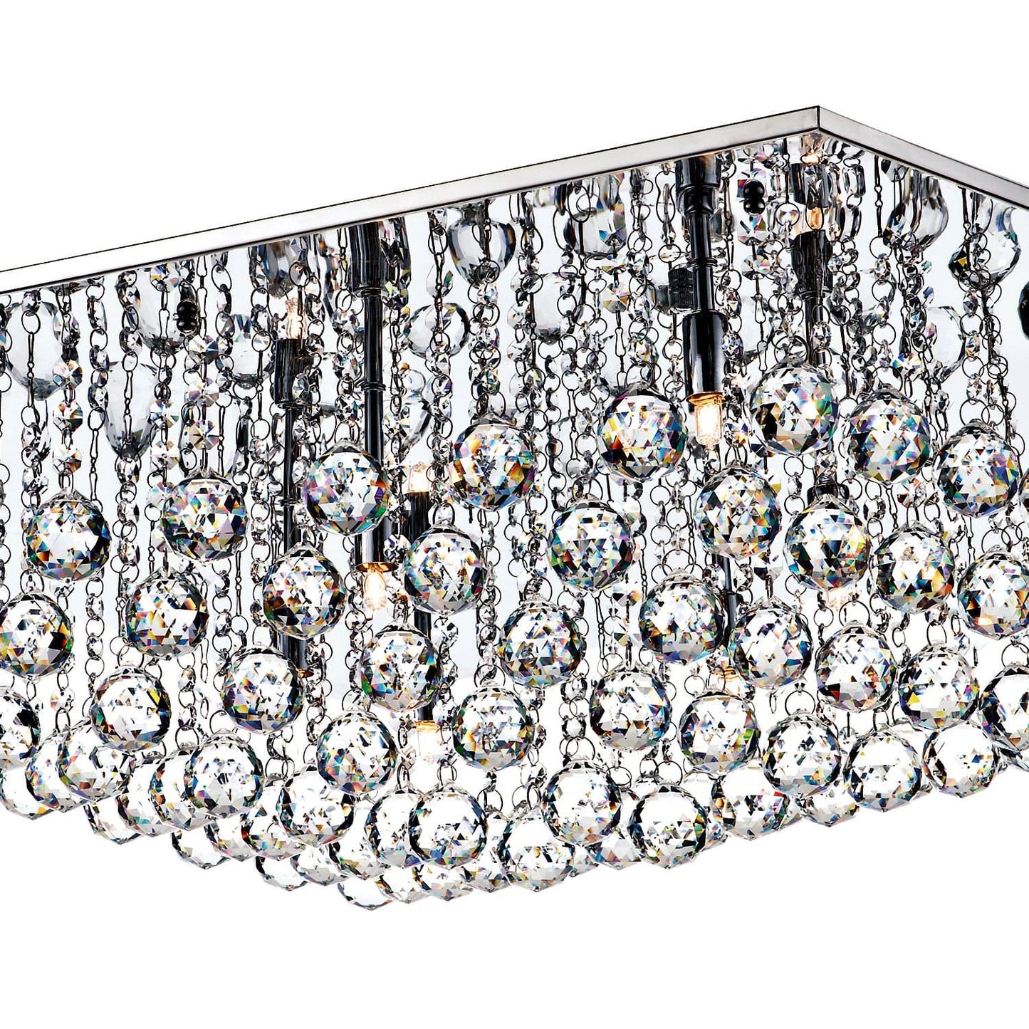 dar lighting Abacus 8 Light Flush Polished Chrome Crystal ABA4750