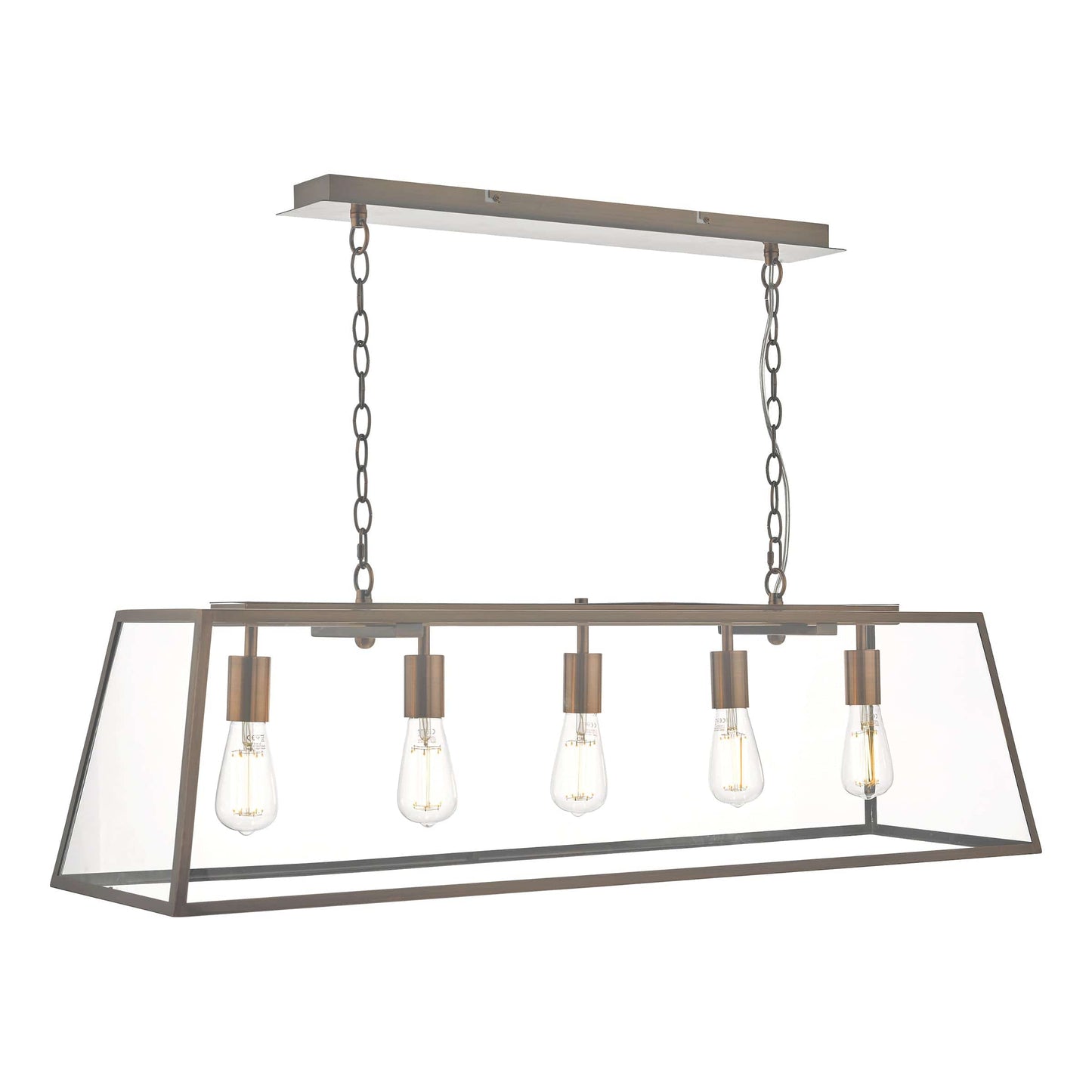 dar lighting Academy 5 Light Bar Pendant Antique Copper ACA0564