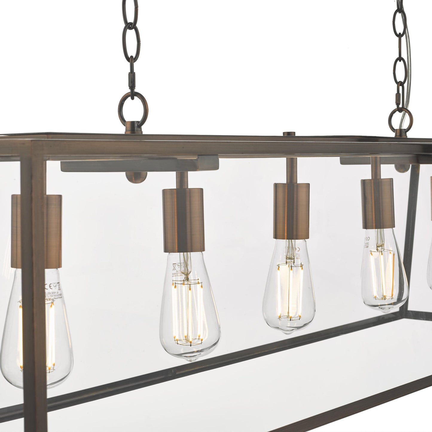 dar lighting Academy 5 Light Bar Pendant Antique Copper ACA0564