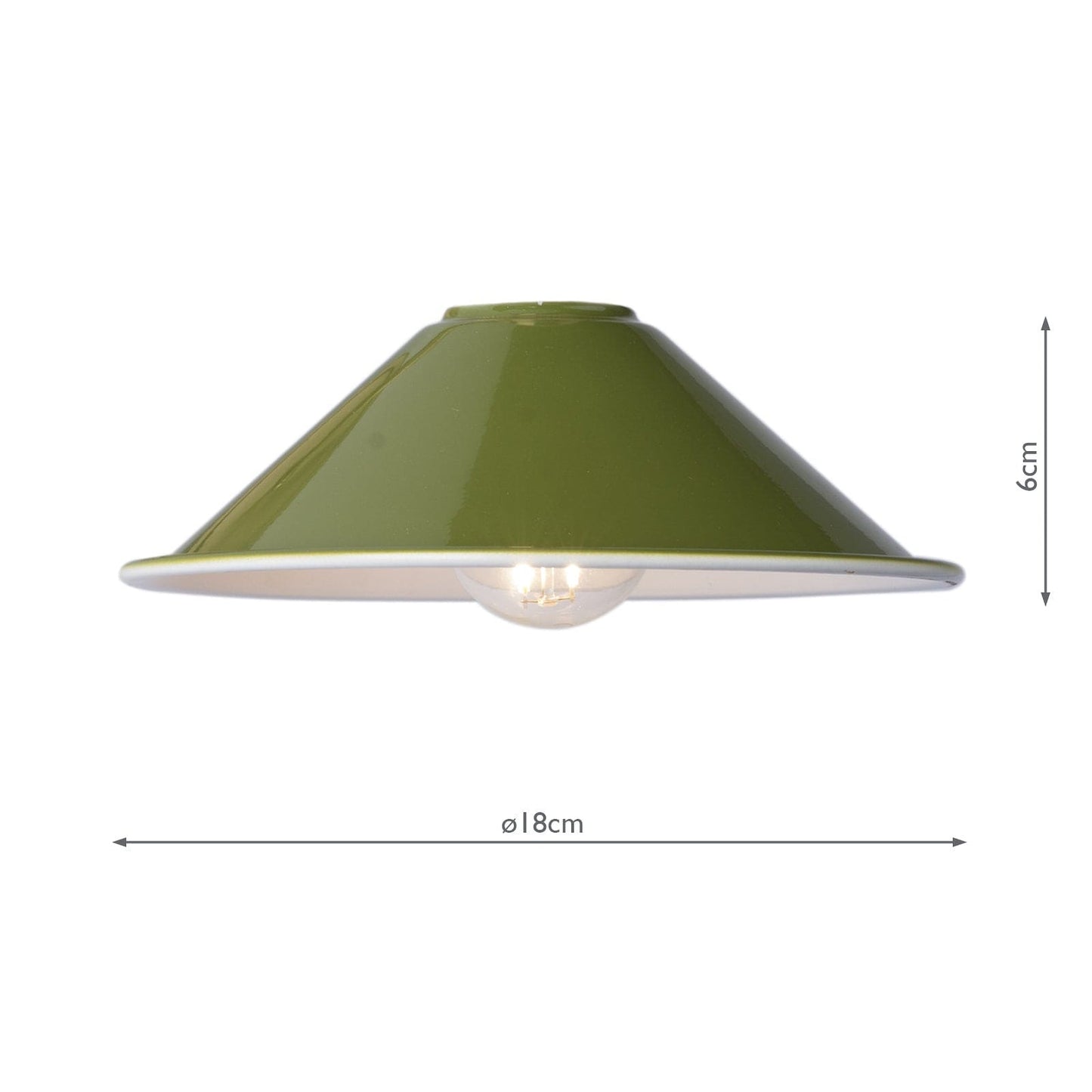 dar lighting Accessories Easy Fit Metal Shade Gloss Green 18Cm ACC867