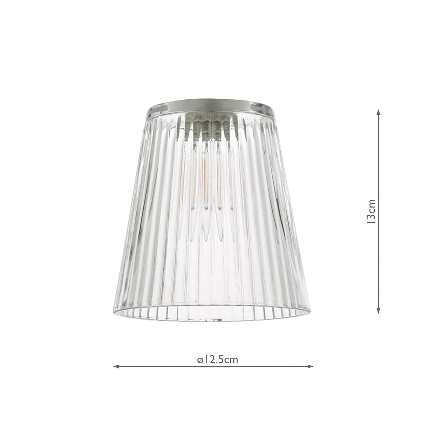 dar lighting Accessory Easy Fit Clear Ribbed Glass Shade ACC865