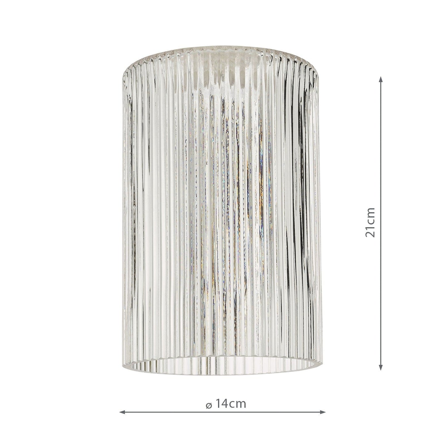dar lighting Accessory Easy Fit Cylinder Ribbed Glass Shade ACC869