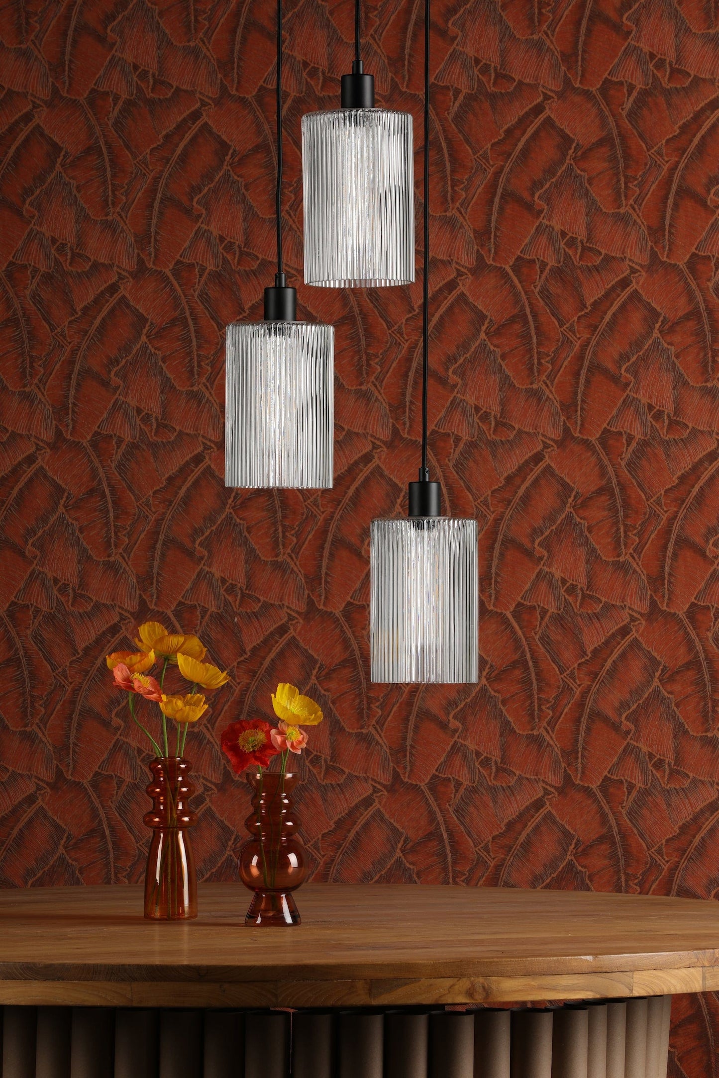 dar lighting Accessory Easy Fit Cylinder Ribbed Glass Shade ACC869