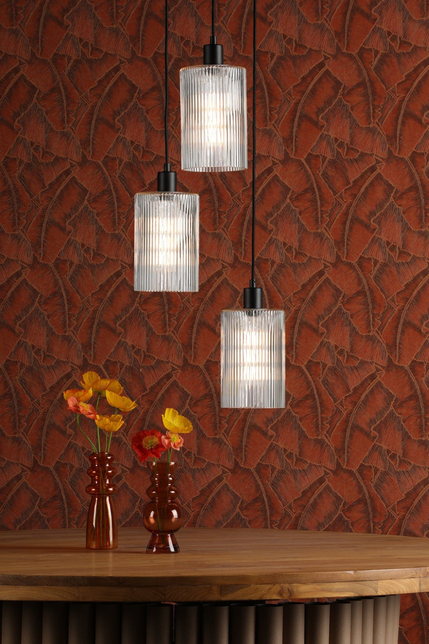 dar lighting Accessory Easy Fit Cylinder Ribbed Glass Shade ACC869