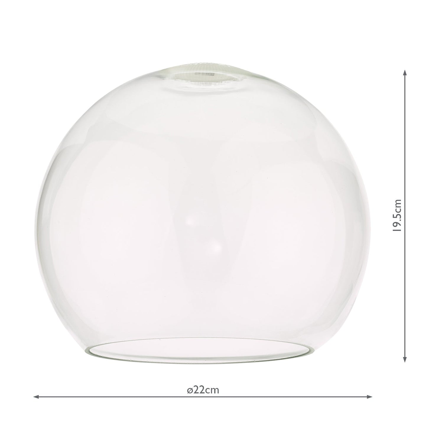 dar lighting Accessory Easy Fit Open Round Glass Shade ACC871