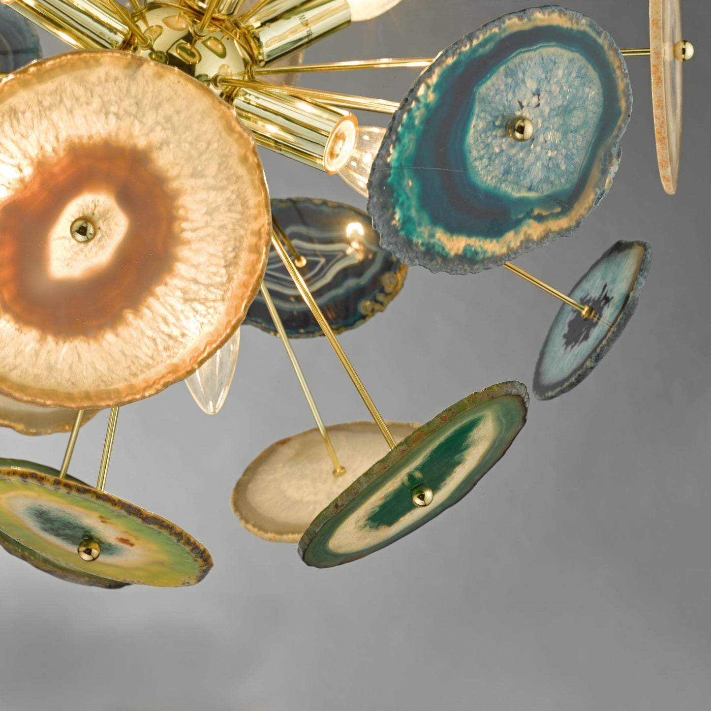 dar lighting Achates 9 Light Pendant Agate & Gold ACH1355