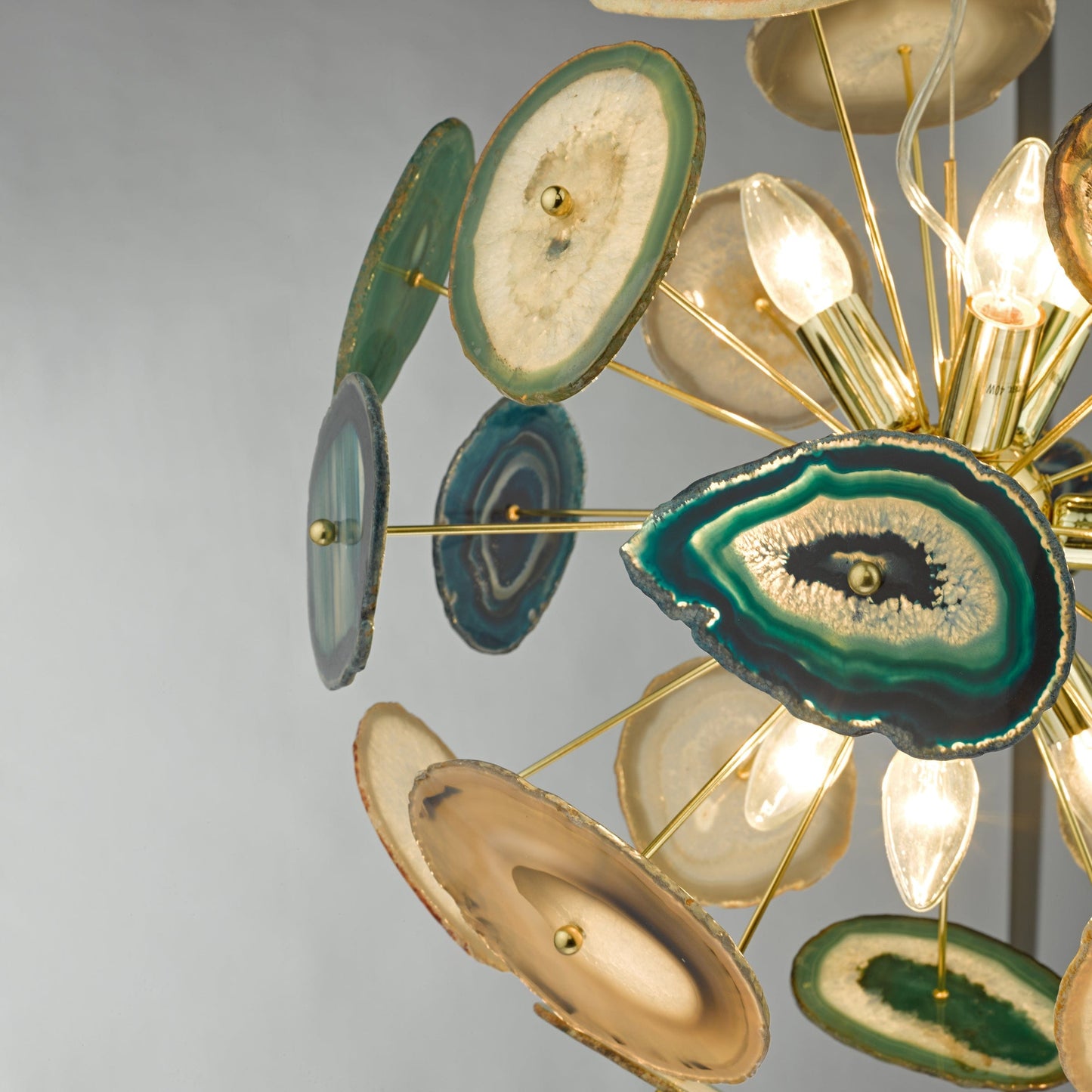 dar lighting Achates 9 Light Pendant Agate & Gold ACH1355