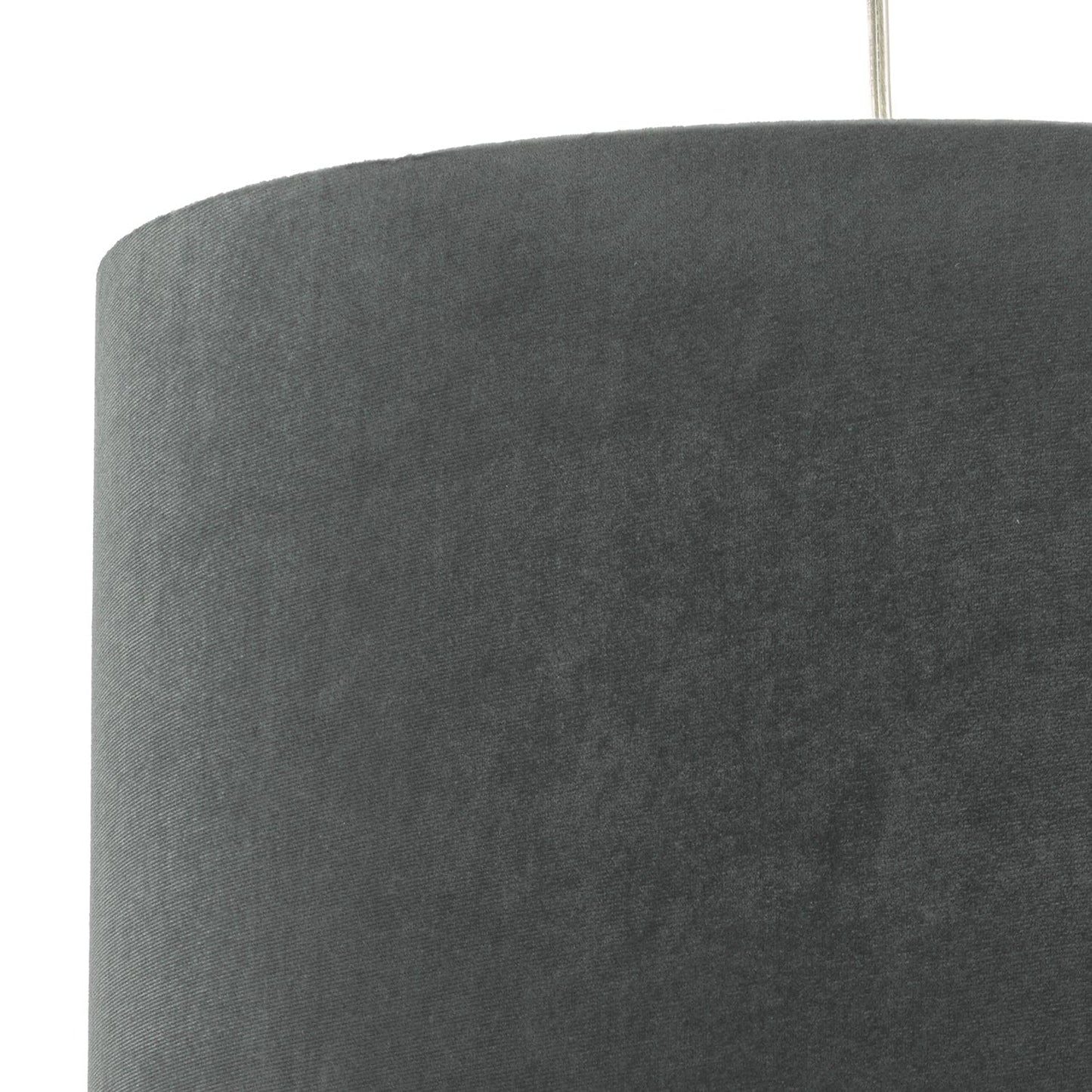 dar lighting Akavia Grey Velvet Drum Shade 35cm AKA6539