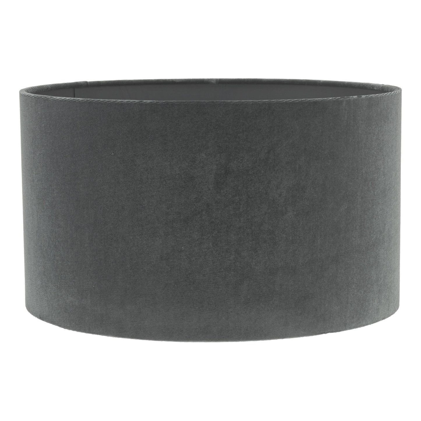 dar lighting Akavia Grey Velvet Drum Shade 35cm AKA6539