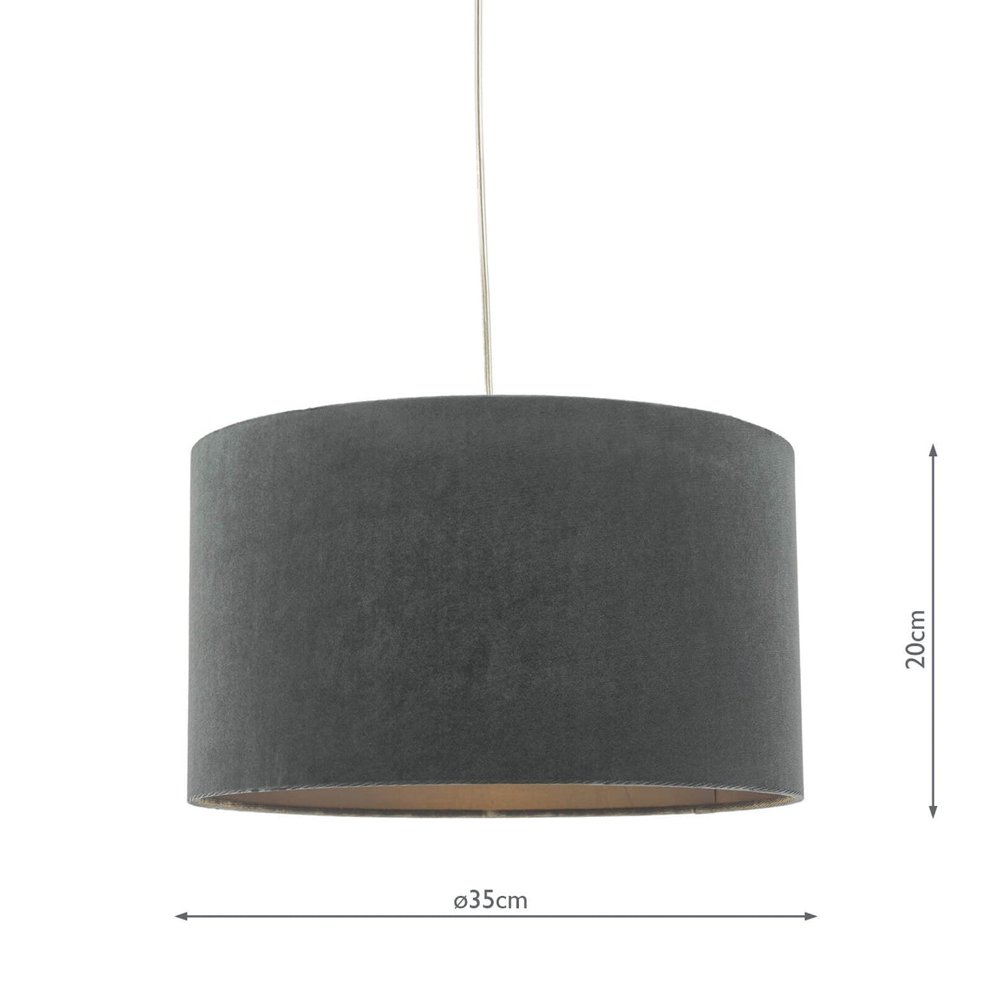 dar lighting Akavia Grey Velvet Drum Shade 35cm AKA6539
