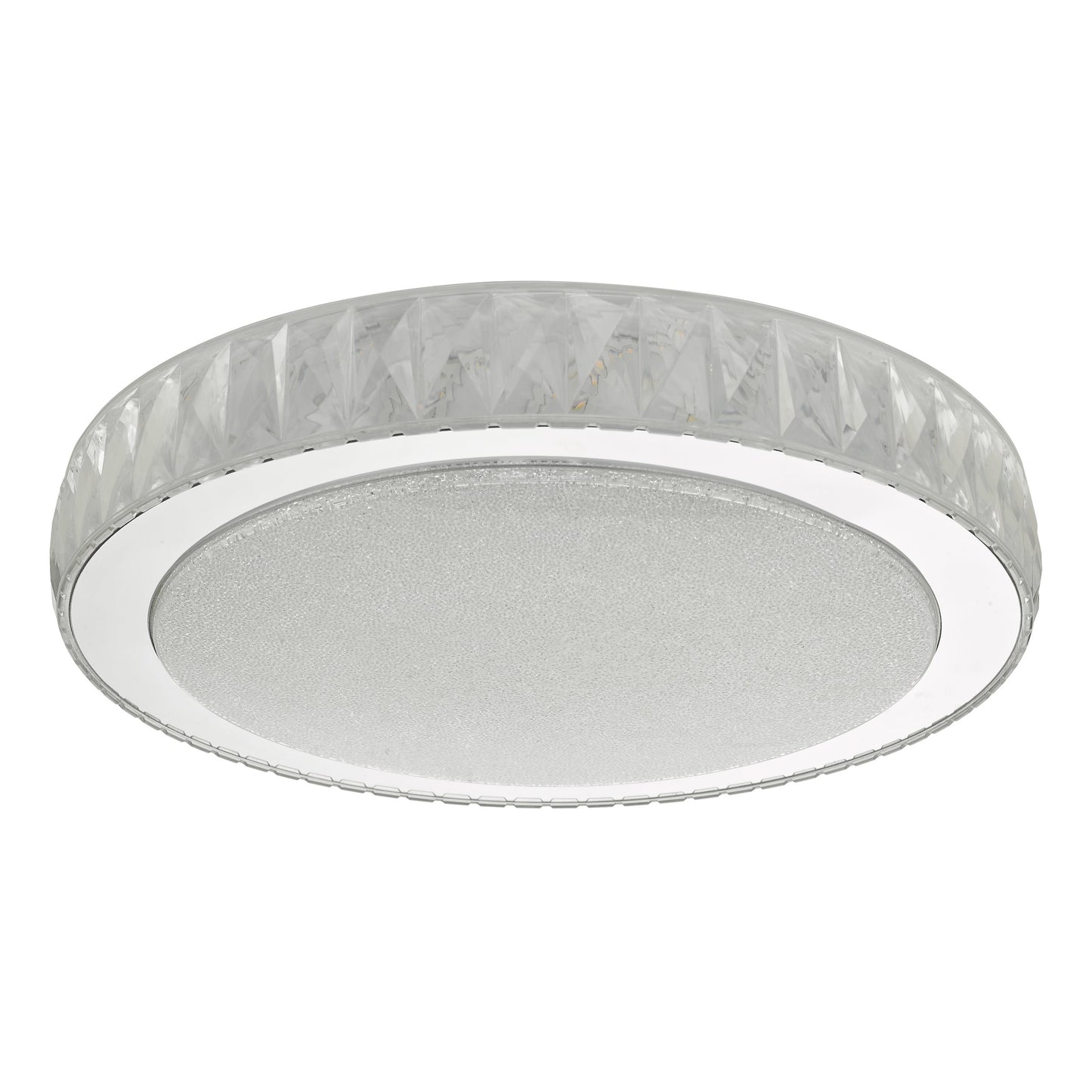 dar lighting Akelia Flush Acrylic & Stainless Steel Large LED AKE5008