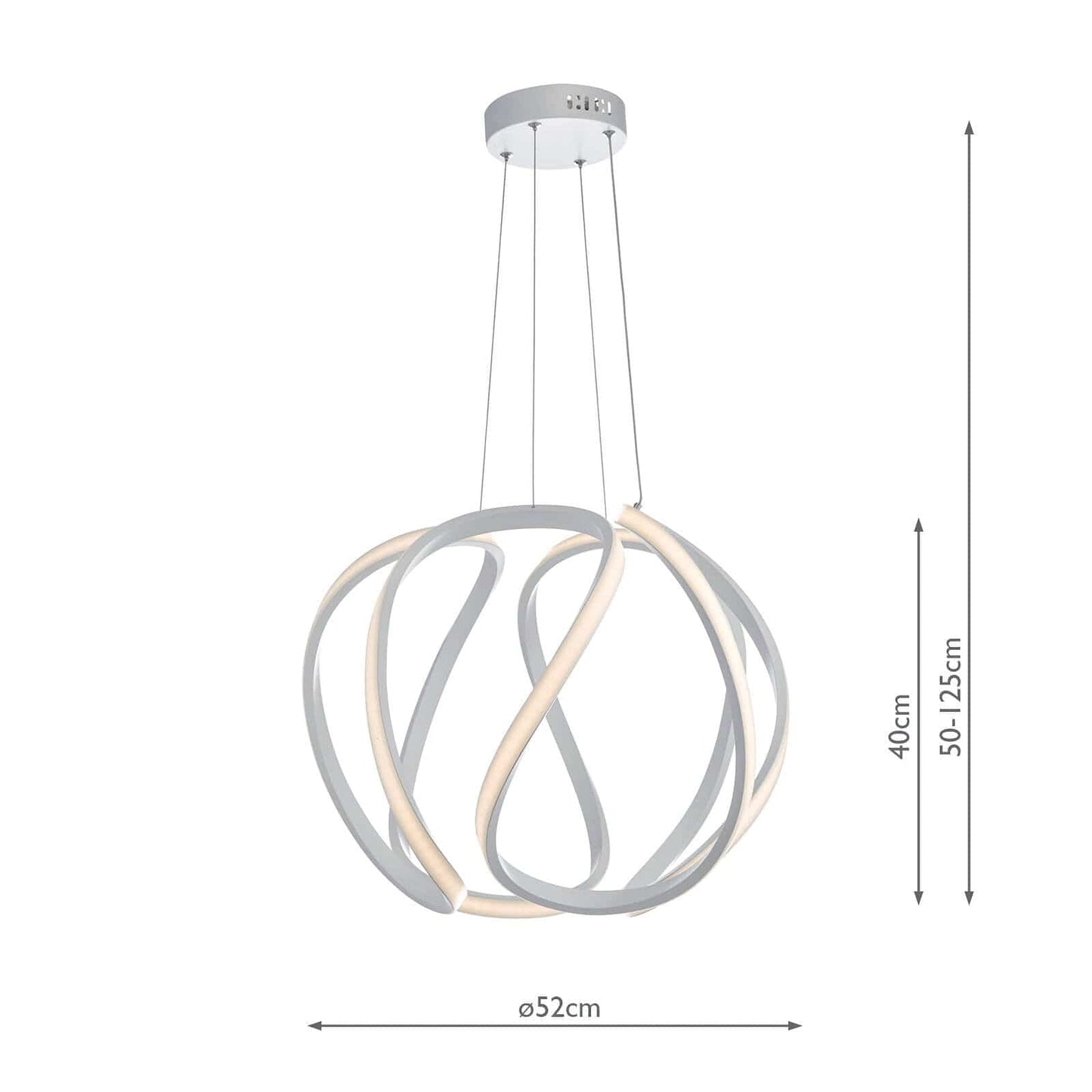 dar lighting Alonsa Pendant Large White LED ALO862